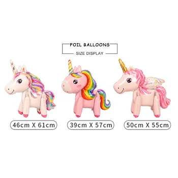 1 BUC 3D Unicorn Balon în Picioare de Cai Ballon cu Aripi Pentru Copii Fata de Unicorn Ziua de nastere Decoratiuni Petrecere Copil de Dus Provizii