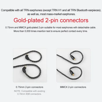 TRN Universal 0,75 mm/0.78 mm/MMCX Înlocui Împletite cu Fir de Înlocuire Casti Cablu Portabil Cablu de Sârmă