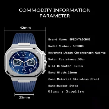 Reloj Hombre Cauciuc Negru Ceas Pătrat Barbati Top Brand de Lux Cronograf Militare Cuarț Ceas pentru Om Impermeabil Ceas Luminos