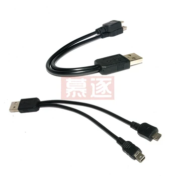 2 in 1 COMBO Mini-usb, Mini USB si micro usb 2.0 Micro-USB 5 pini conector Y Cablu de 30cm 1ft Pentru încărcare și sincronizare de date