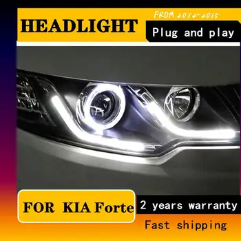Styling auto Pentru Kia Forte Faruri 2010 2011 2012-Cerato LED Faruri LED DRL Bi Xenon Lentile High Low Beam Parcare