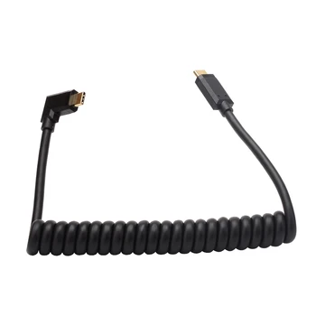 Dreapta și Stânga Unghi USB 3.1 Tip-c mascul La Mascul Întinde de Primăvară Curl Cablu Flexibil 3A Gen2 10Gbps 4K 60HZ USB de Tip C Cablu Spiralat