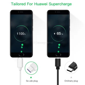 20buc/lot 5A USB de Tip C Cablu de Încărcare Rapidă de Tip C Super fast Charger pentru SAMSUNG Galaxy S8 S9 HUAWEI P20 Mate 10 20