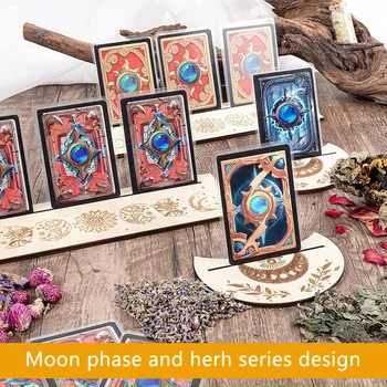 2 buc de Lemn Cardul de Suport pentru Tarot Luna Formă de Dreptunghi Card Altar Sta Afișaj Lemn Vrăjitoare Instrumente de Divinație Decor Wicca Consumabile