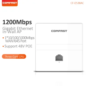 Comfast Wireless În perete AP 1200Mbps Dual Band 2.4+5G Gigabit Ethernet la Punctul de Acces pentru Hotel WAN RJ45 Port LAN Router CF-E538AC