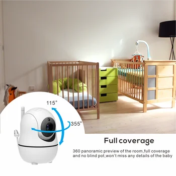 Fierbinte de 5 inch Video Baby Monitor cu Camera video si Audio, 4X Zoom, 22Hrs Baterie, 1000ft Intervalul 2-Way Audio Senzor de Temperatură cântec de Leagăn