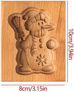 Noi de Craciun din Lemn Cookie Biscuit Mucegai Sculptate Mucegai 3D de Copt Amuzant Relief Ambarcațiuni Instrument Potrivit pentru ziua Recunostintei Bucătărie DIY