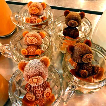 Teddy Bear Cub De Gheață Maker Cub De Gheata Tava De Silicon Mucegai Ciocolata Ursuleț De Gheață Mucegai Whisky Vin Beau Cafea Ice Cream Decor