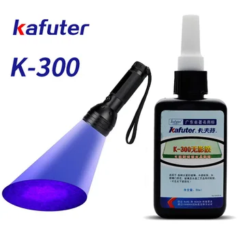 Kafuter K-300 UV Adeziv Cristal Lipirea de sticlă și sticlă de lipire sticlă Adeziv Lipici Vizibil UV Reparații Leac pentru Metal Plastic 50ml