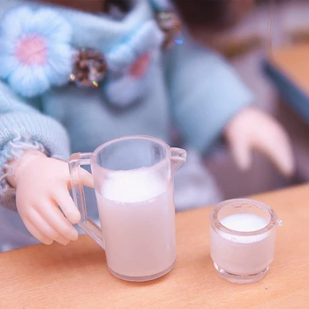 1Set casă de Păpuși în Miniatură Lapte mic Dejun Modelul Bucătărie Alimentare Accesorii Pentru Papusa Casa Decor DIY Copii Pretinde Juca Jucării