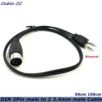 0,5 m 1,5 m DIN 5Pin MIDI Din 5-știft de Rotație 2 x 3.5 mm Audio pe Două Canale Cablu Adaptor pentru Radio MP3 MP4 Echipamente Informatice