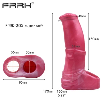 FRRK Super Silicon Moale Cal Penis artificial Penis Sleeve Red Dragon Colorate Cocoș Teaca de Extindere Dick Extinde Gol Jucărie Sexuală pentru Bărbați