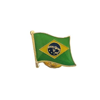 Brazilia Drapelul Național Epoxidice Cristal Metal Emailat Insigna Brosa Colectia De Cadouri De Suveniruri Insigne, Accesorii Size1.6*1.9 cm