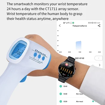 2022 Termometru Ceas Inteligent 360*360 Full HD Touch Screen ECG Monitor de Ritm Cardiac de Oxigen din Sange Sport Smartwatch Prognoza Meteo