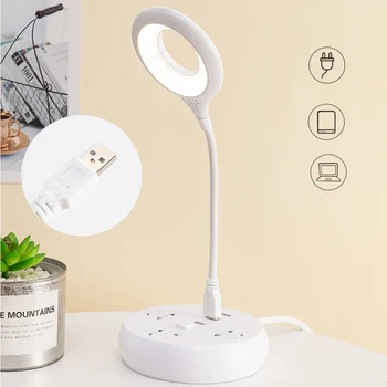 Portabil LED Lampa de Birou Flexibil Inel Iluminat USB Lămpi de Studiu Lumină de Lectură de Protecție a Ochilor Veioza Pentru Putere Banca Laptop
