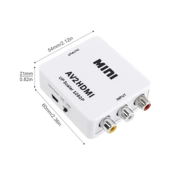 Alb Portabil AV la HDMI Convertor Video cu 1080P Conversie Capul Suport AV Enaled Dispozitive HDMI Enaled Dispozitive