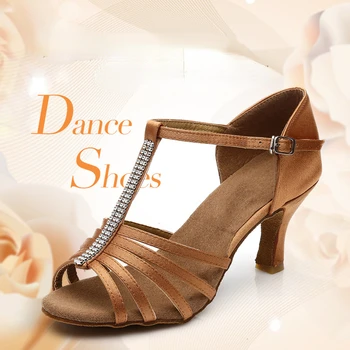 XIHAHA Moda Stras Pantofi de Dans Femei Tango Salsa Latin Dans Tocuri Talpă Moale Femei Sandale de Doamnelor Pantofi de Nunta
