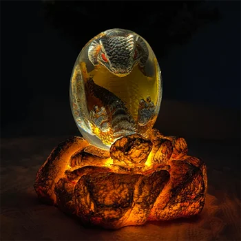 Lava Dragon Ou Decor Pasti Cadou Serie De Dinozaur Statuie Decor Acasă Rășină Ou De Dragon Cristal Mineral Gem Reiki Paști Bonus