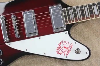 Chineză chitara fabrica personalizat nou vin Roșu chitara Firebird chitara electrica 7.8