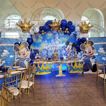 137pcs Disney Mickey Coroana, Ghirlanda Baloane Folie Arc Pentru Petrecere de Aniversare pentru Copii Decoruri Vârstă 1-9 32
