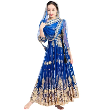 Sari Indian Eșarfă Asia de Sud-est Caracteristici Colorate de Dans Bollywood Stras Voal Clasic Dans Oriental Accesorii DQL5160