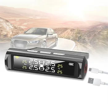 Smart Auto TPMS Monitorizare a Presiunii în Anvelope Sistemul de Energie Solară Digital PGT LCD Display USB Auto de Alarmă de Securitate Senzorului de Presiune în Pneuri