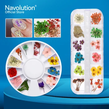 12 Stil Flori Uscate Unghii Decoratiuni Florale Naturale de Floarea Daisy Autocolante 3D Nail Art Modele Manichiura Accesorii