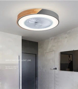 Smart Ventilator de Tavan cu Lumina Plafon Negru Fanii Moderne 50cm Invizibil Fanii Folosit pentru Bucătărie, Sufragerie și Dormitor Decor