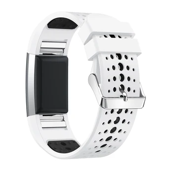 Curea Pentru Fitbit Charge 2 ceas Inteligent de Înlocuire sport în două culori metalice butonul respirabil Silicon watchbands Bratara Bratara