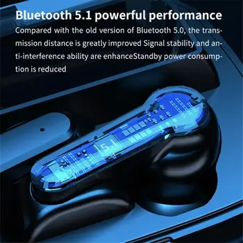 M19 TWS Bluetooth 5.1 Căști Wireless Heaphone Cu Control Tactil În Ureche Căști Oglindă cu LED-uri de Afișare Pavilioane Cu Lanterna
