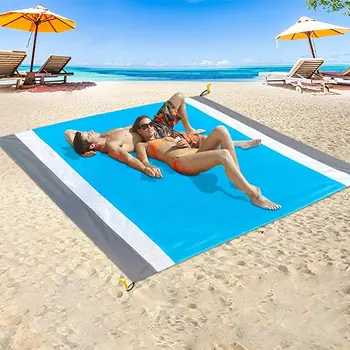 2mx2.1m Pliabil Beach Blanket Sandproof rezistent la apa de Mare, Nisip de Plajă Gratuite Mat Pătură de Picnic în aer liber pentru a Călători Camping Drumetii