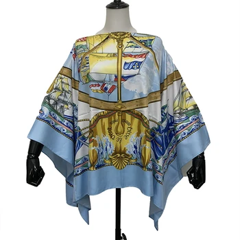 Boemia de Moda европейская одежда Batwing Maneca Bluza de Mătase Dashiki Africane Imprimate Topuri Femeile Îmbrăcăminte