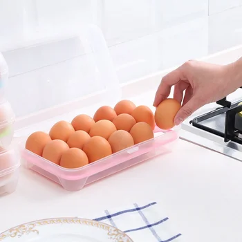 Ou Recipient De Caz 15 Grilă Proaspete Păstrarea Frigider Cutie De Depozitare Ou Organizator Ouă Titularii De Acasă Organizator Gadget-Uri De Bucătărie