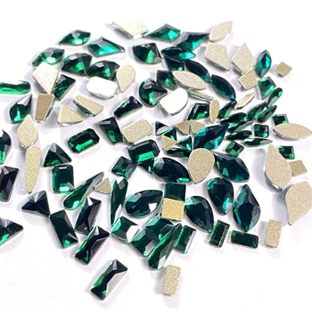 20buc se Amestecă Forma de Cristal Verde de Unghii Diamond Pixie Pietre Strass 3D Pentru Unghii Decoratiuni de Arta Livrările de Bijuterii Stras