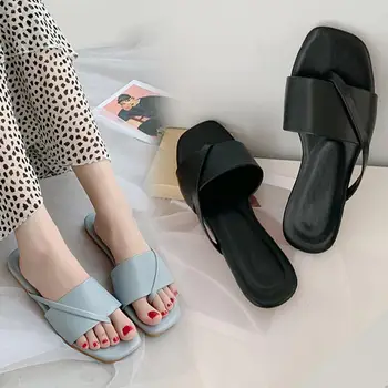Sandale de vara Femei Pantofi cu Talpă Moale Deschis Deget de la picior Plat Papuci pentru Femei Plat Tobogane de Alunecare Pe Plat Papuci sandale femei 2021