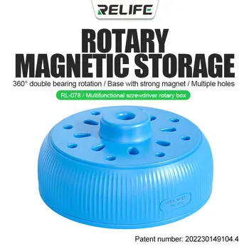 RELIFE RL-078 surubelnita Multifunctionala rotativ, caseta 19 gauri pentru șurubelnițe, bits depozitare cu bază magnetică telefon reapir instrument