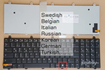 Turcă Belgian, Italian, Russian Keyboard Pentru Toshiba P37XSM-O P570WM P570WM3 X17s X511 X611 X711 X811 K680S Iluminata Tasta Win Dreapta