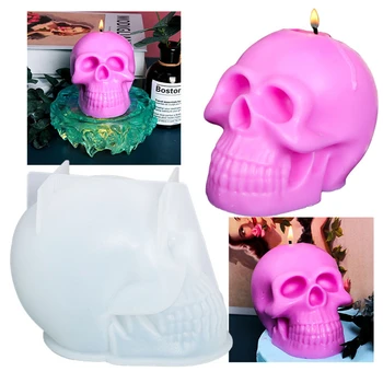 Craniu 3D Lumânare Mucegai Decor D Mucegai DIY Silicon Mucegai De Luare Lumânare Rășină Expoy Matrite Ambarcațiuni de Turnare Mucegai Decor Acasă