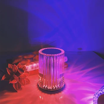 RGB de cristal lampă de masă de la distanță reglaj 16 culoare lumină de noapte bar atmosfera USB reîncărcabilă LED Lumina de Noapte decorative lampă de masă