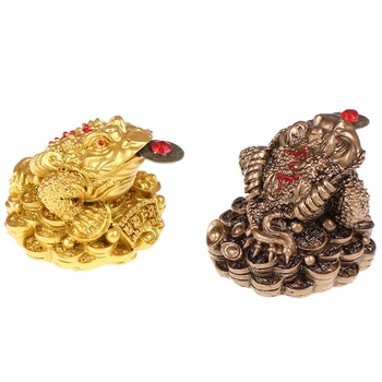 Cu Feng Shui Broasca Bani de Aur din China Broasca Broasca Feng Shui Cadou LUCKY Avere Avere pentru Biroul de Acasă Decorare de Masă Ornamente