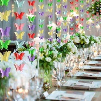 3M Fluturi Colorate Banner Pentru Nunta, Petrecere de Aniversare Romantica DIY Agățat Hârtie Ghirlanda Pentru Camera de zi Copil de Dus Decor