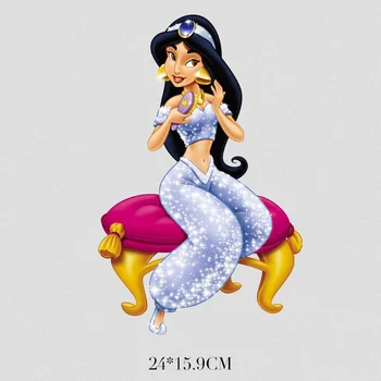 Disney Aladdin Lampa de Patch-uri Pentru Îmbrăcăminte Fata de Călcat Autocolant Printesa de Transferuri de Căldură pentru Haine Autocolante T-Shirt Insigna