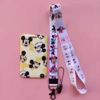 Disney Mickey Minnie Mouse Fete ID de Afaceri Insigna Cazul in care Cardul Cadru ABS Angajat Caz Acoperire Student Șnur Numele Titularului Cardului