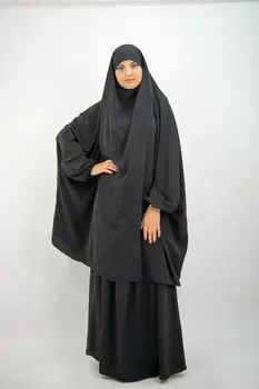 2 Bucata Set Femeile Musulmane Eid Mult Khimar Paryer Îmbrăcăminte Dubai Abaya Rochie Cu Gluga Haine Islamice Caftan Jilbab-Ul Djellaba Niqab