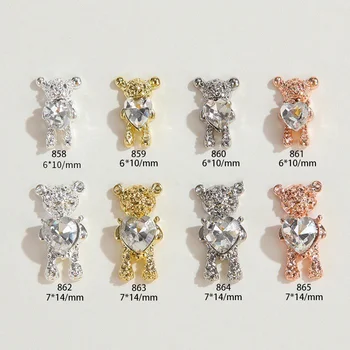10buc coreean Tendință de Urs Drăguț Bijuterii Decoratiuni de Unghii de Arta 3D Drăguț Urs Nail Art Strasuri DIY Diamante Strălucitoare Unghii Farmece