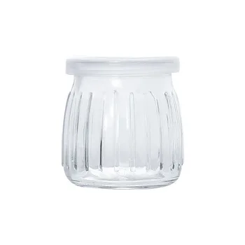 2 buc Sticlă Transparentă Iaurt Budinca cu Capac Jeleu, inghetata de Lapte cu Microunde Sticla Desert Copt Borcan de Stocare de Bucatarie Pachet