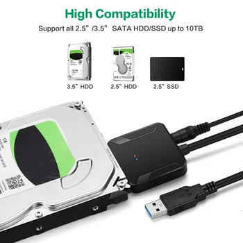 USB 3.0 La Sata Adaptor Convertor Cablu USB3.0 Hard Disk Converter Cablu Transmisie Rapida pentru 2.5/3.5 Inch HDD/SSD Adaptor