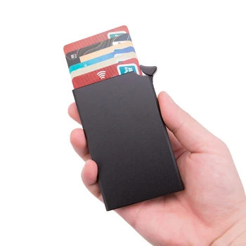 -afară Card RFID Titularul Subțire de Aluminiu din Portofel Elasticitatea Spate Husă de IDENTITATE al Titularului Cardului de Credit Blocarea Proteja de Călătorie ID-ul Cardului