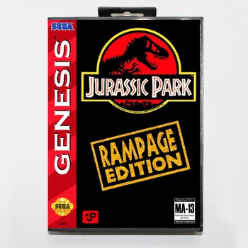 Jurassic Park Rampage Joc Edition Cartuș de 16 biți MD Carte de Joc Cu Cutie de vânzare cu Amănuntul Pentru Sega Mega Drive Pentru Genesis