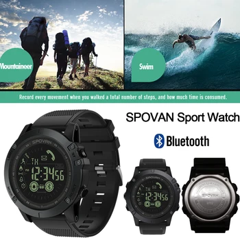 1buc Pentru SPOVAN Bluetooth Bărbați Ceas Moda Ceas Sport rezistent la apa Multi-functional Digital Ceas Pentru Relogio Feminino PR1